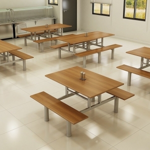 ME - 45 Mesa Para Refeitorio Em Formica Banco Reto 04/06/08 Lugares 25 m.m Varias Cores (180x080x150) 
