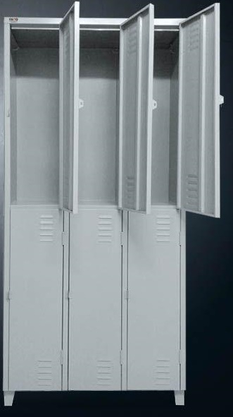 AÇO-02 -197x093x040 Roupeiro Para Vestiario De Aço Com 06 Portas Grandes Com Pitão Para Cadeado