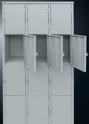 AÇO-06 -197x093x040 Roupeiro Para Vestiario De Aço Com 12 Portas Pequenas Com Pitão Para Cadeado