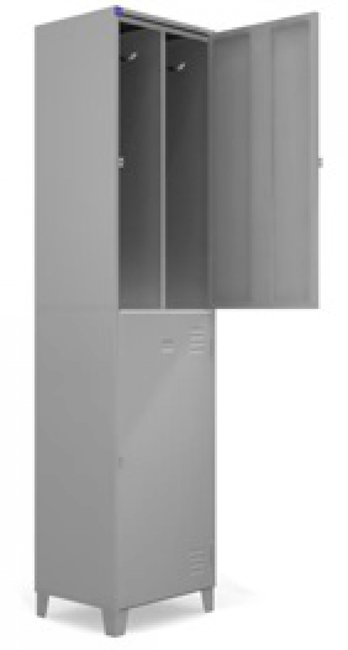 AÇO-10 - 197x050x040 Roupeiro Para Vestiario De Aço Com 02 Portas Grandes Com Divisor Com Pitão Para Cadeado