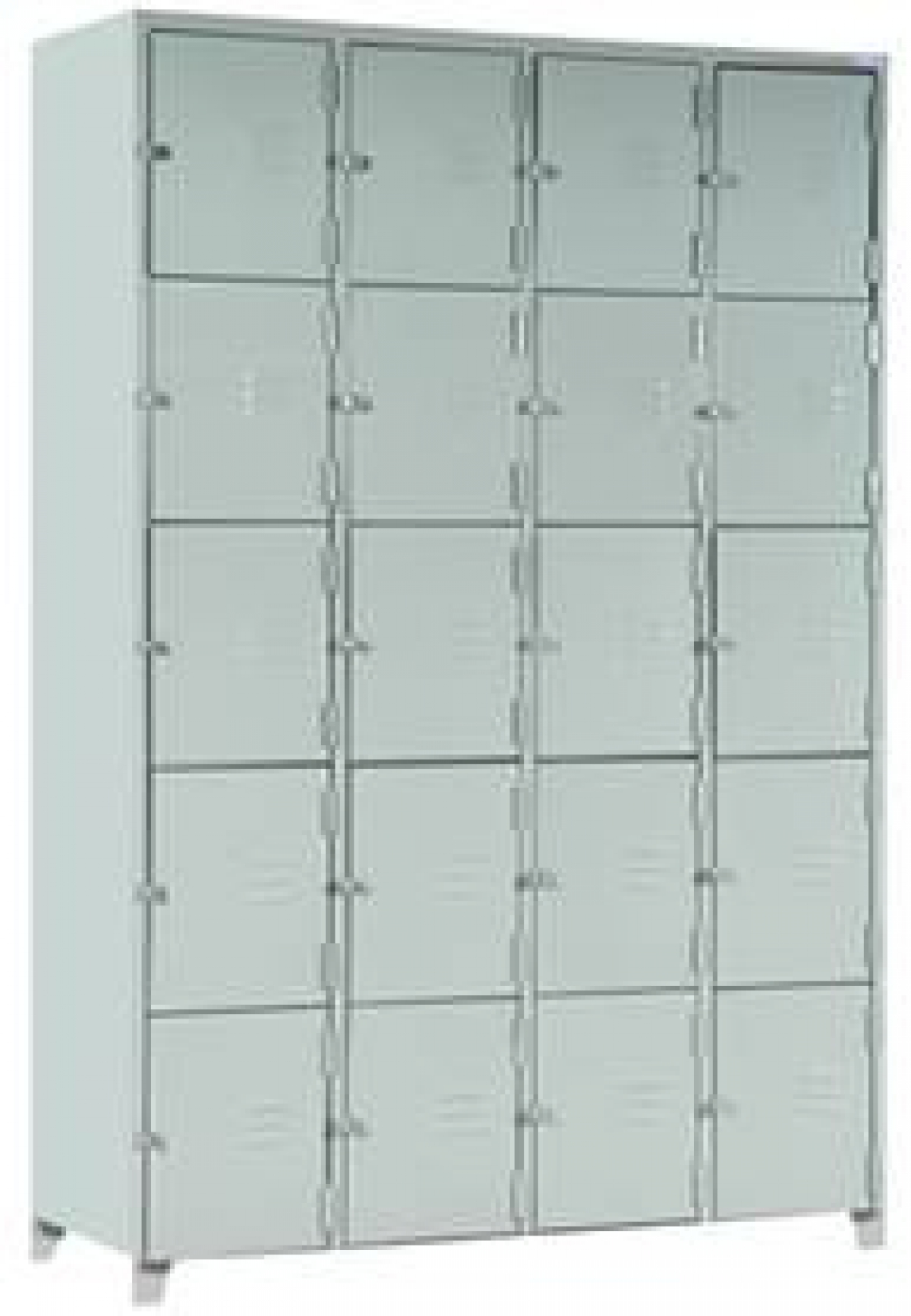 AÇO-13 -197x123x040 Roupeiro Para Vestiario De Aço Com 20 Portas Pequenas Com Pitão Para Cadeado