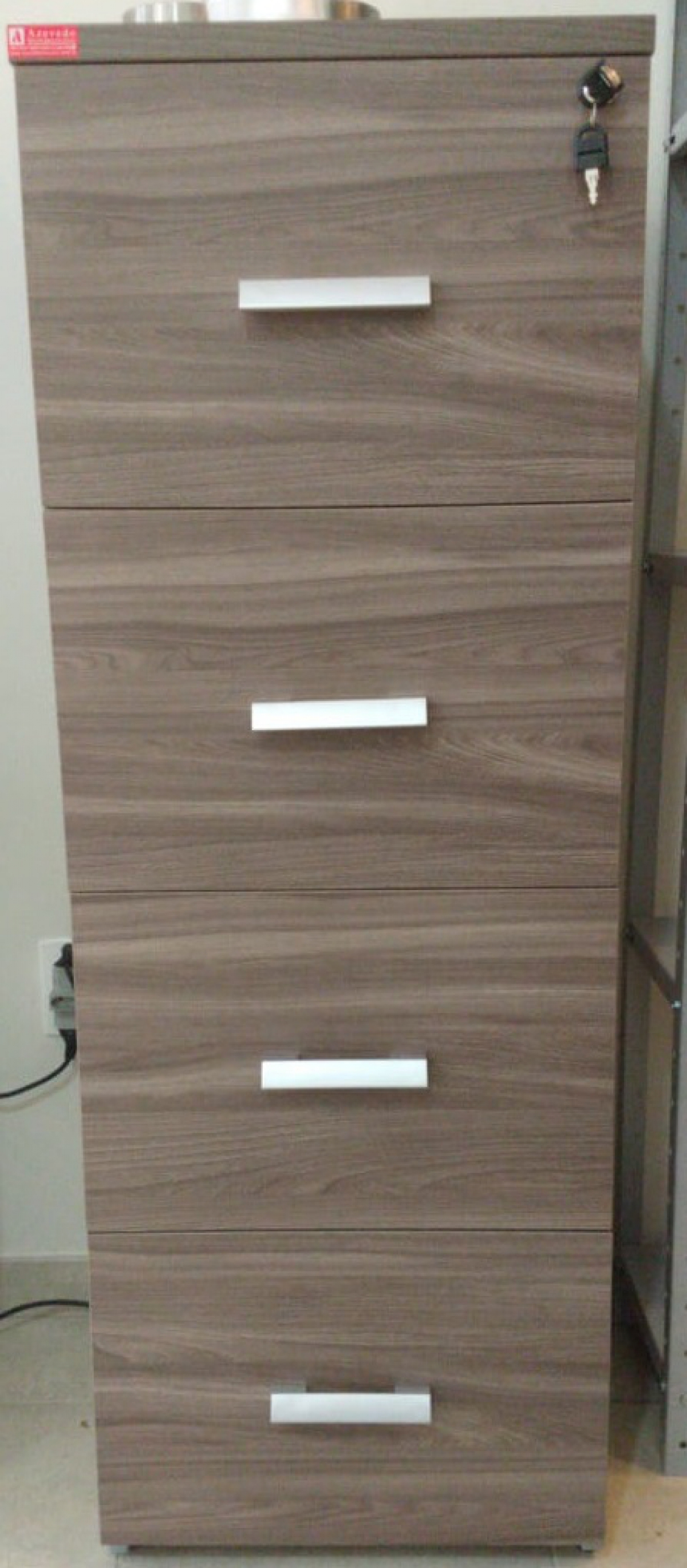 AR - 20 - 127x046x045 Arquivo Para Escritório De Madeira Com 04 Gavetas Para Pasta Suspensa Prima 40 M.M  