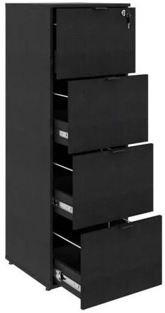 AR - 20 - 127x046x045 Arquivo Para Escritório De Madeira Com 04 Gavetas Para Pasta Suspensa Prima 40 M.M  