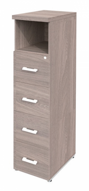 AR - 21 - 162x046x045 Arquivo Para Escritorio De Madeira Com 04 Gavetas Para Pasta Suspensa Com Nicho Linha Prima 40 M.M