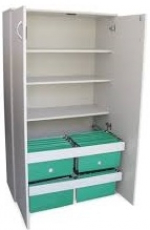 AR - 17 - 160x090x045 Armário Para Escritorio Alto c/ 02 Suporte P/ Pasta Suspensa Varias Cores